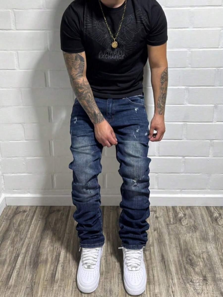 spodnie jeans przetarcia