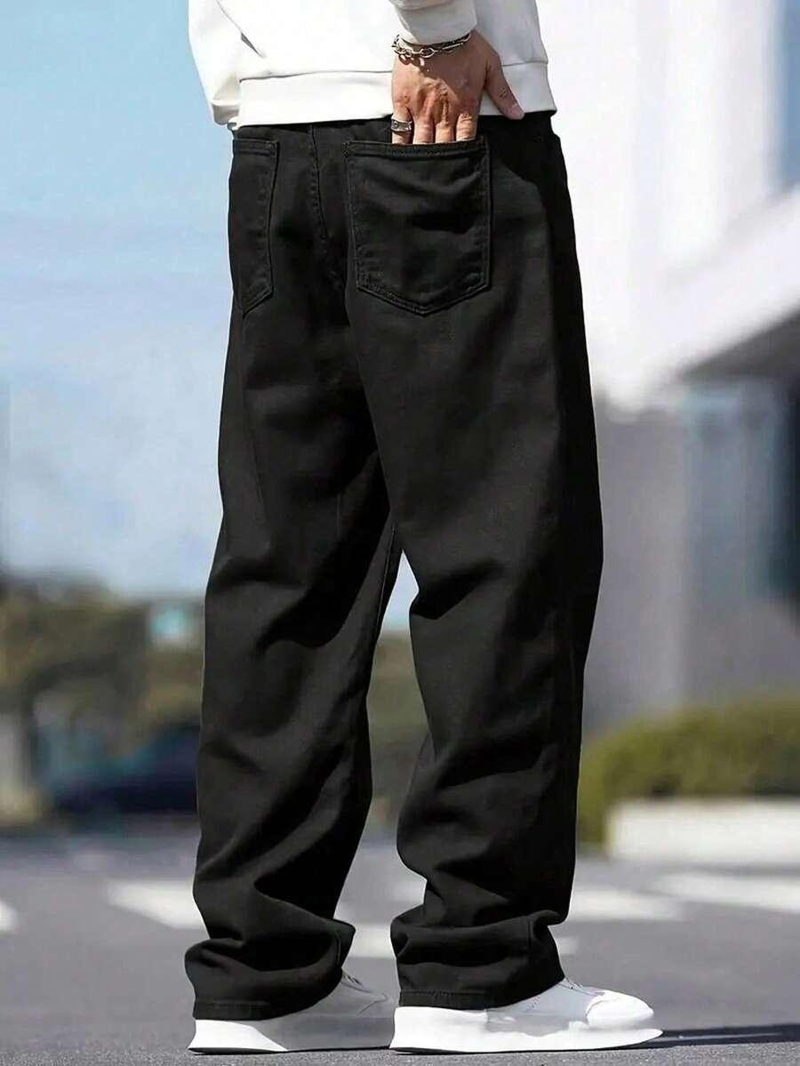 CZARNE SPODNIE JEANS
