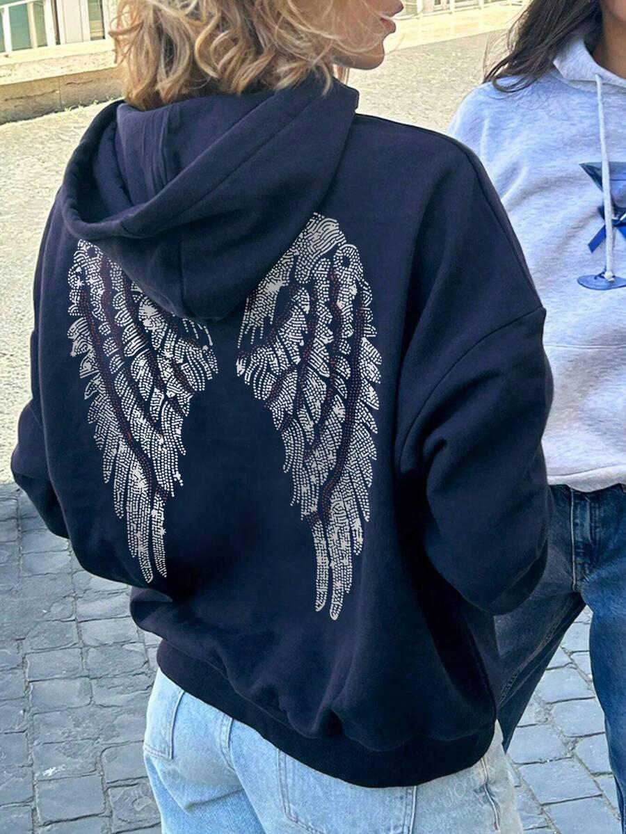 GRANATOWA BLUZA KAPTUR