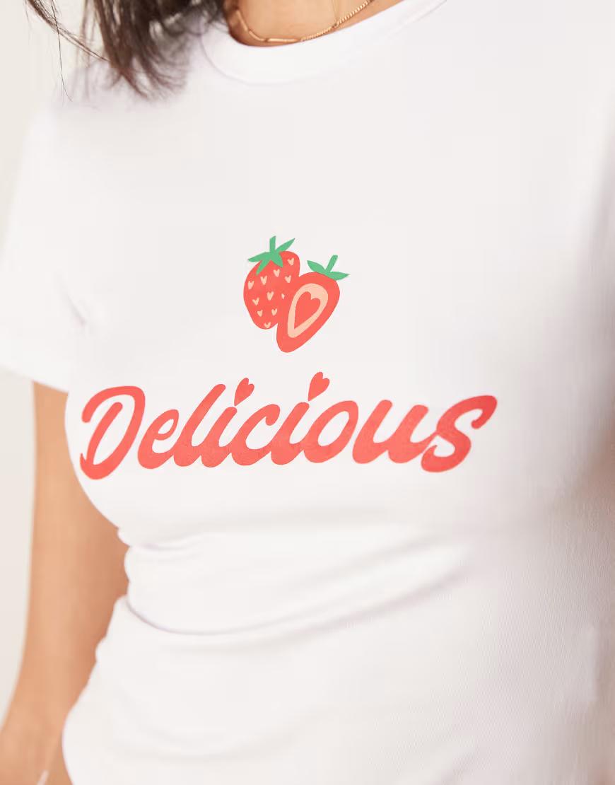 GÓRA OD PIŻAMY BLUZKA PRINT TRUSKAWKA DELICIOUS