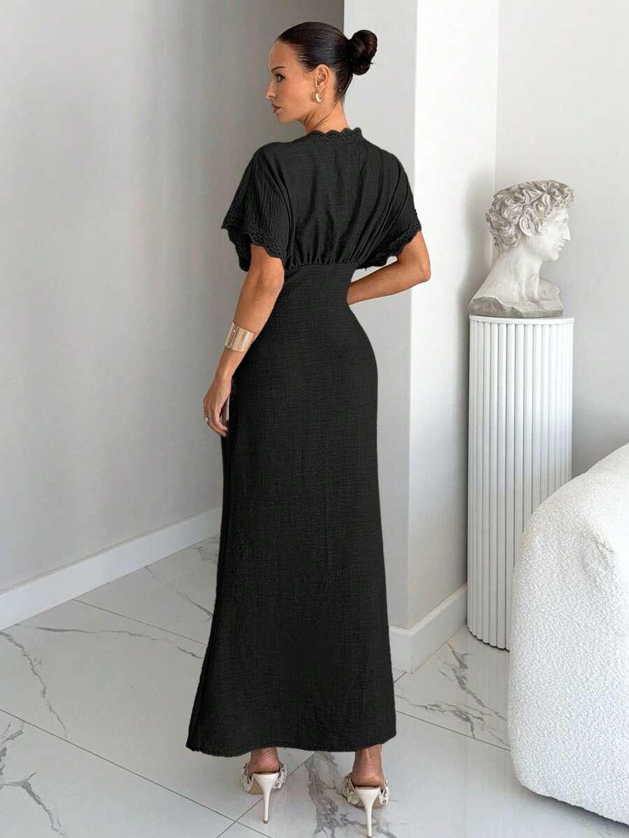 czarna sukienka maxi