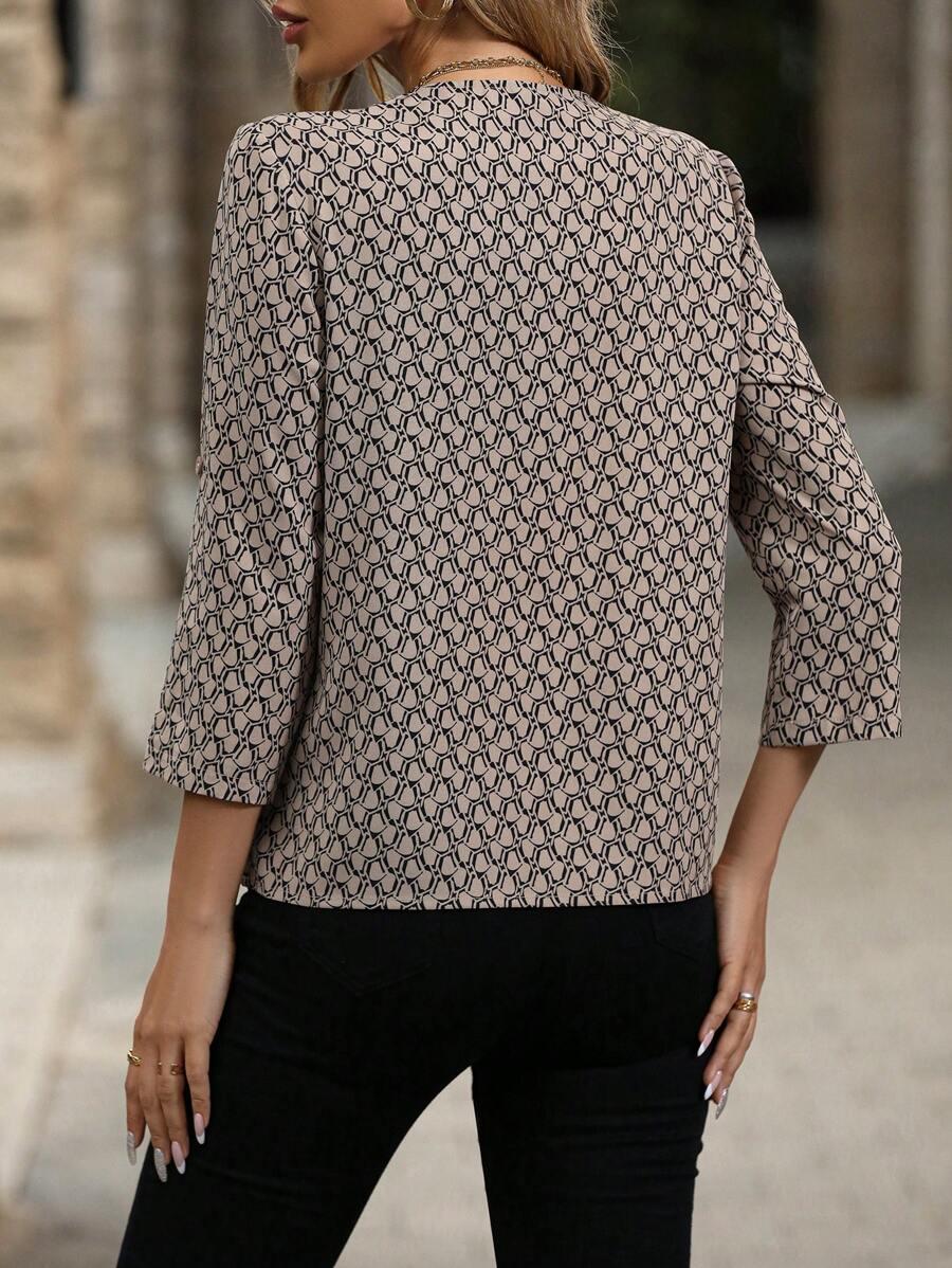bluzka wzór v-neck