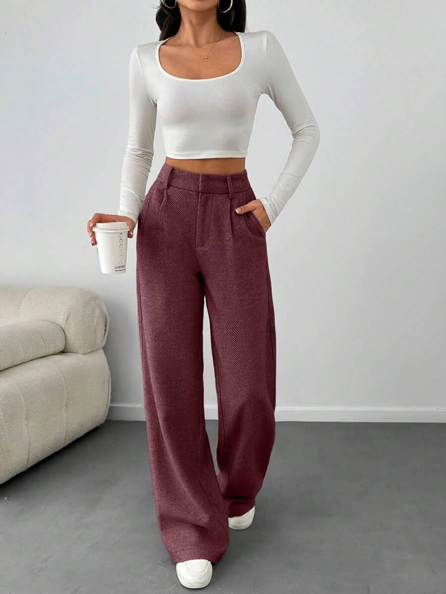 SPODNIE WYSOKI STAN CASUAL