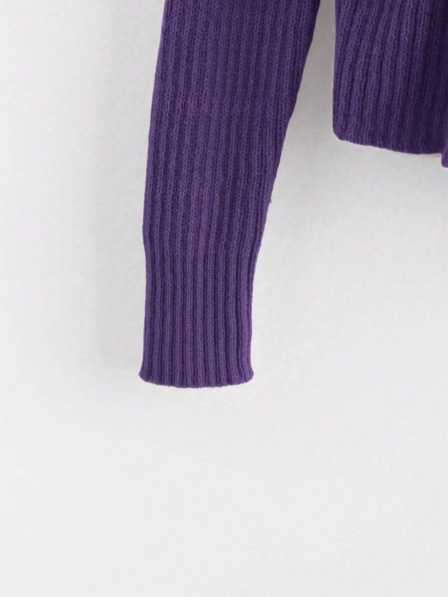 fioletowy sweter wiązanie