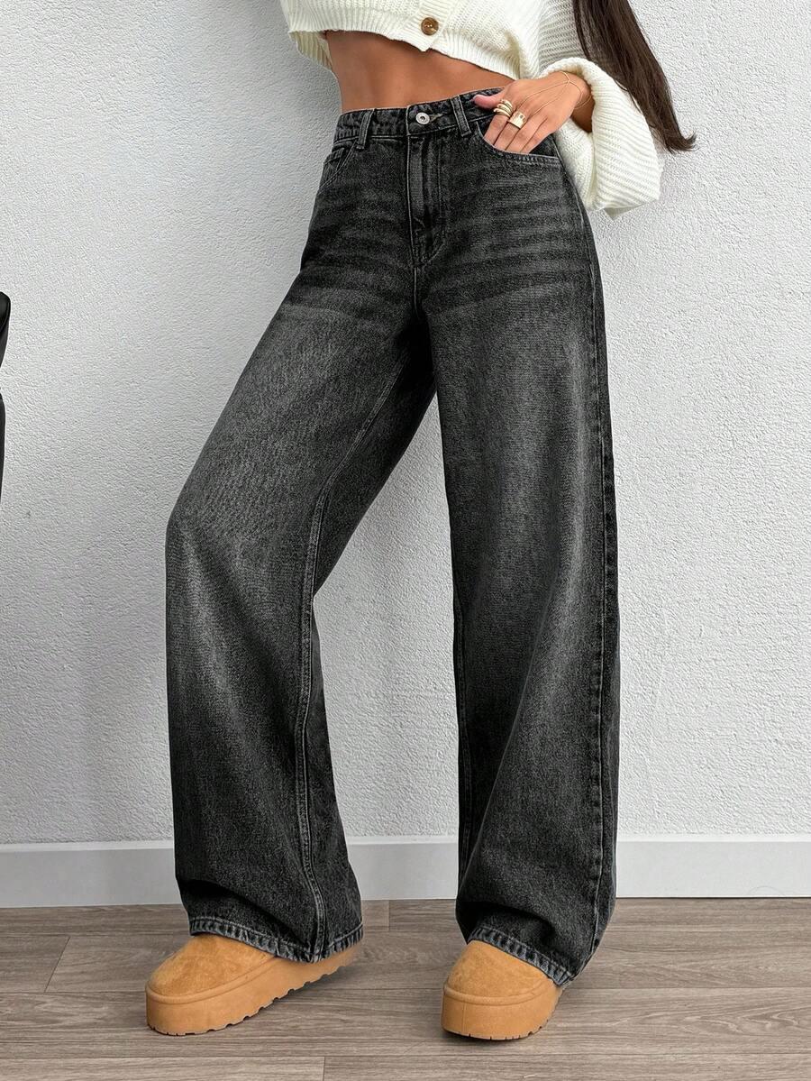 SZARE SPODNIE JEANS