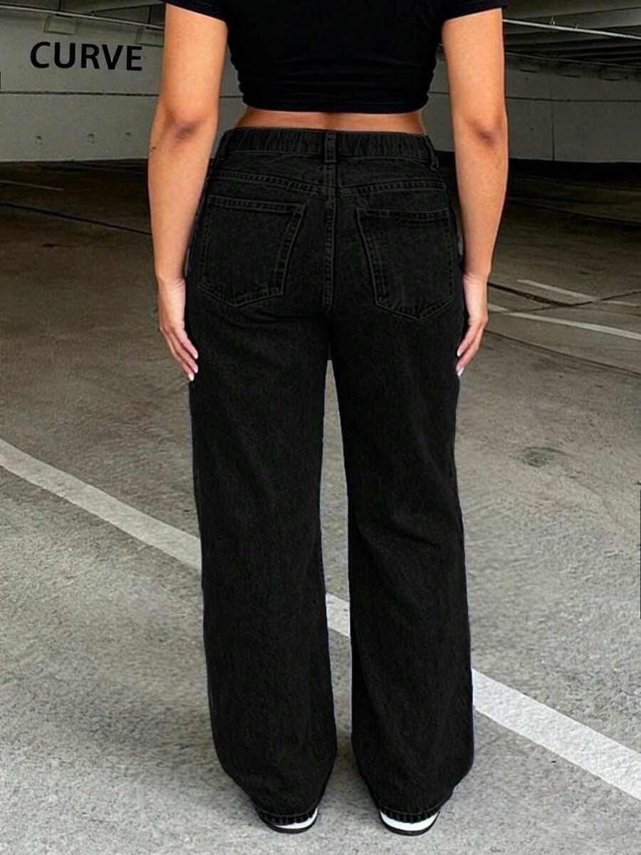 CZARNE SPODNIE JEANS