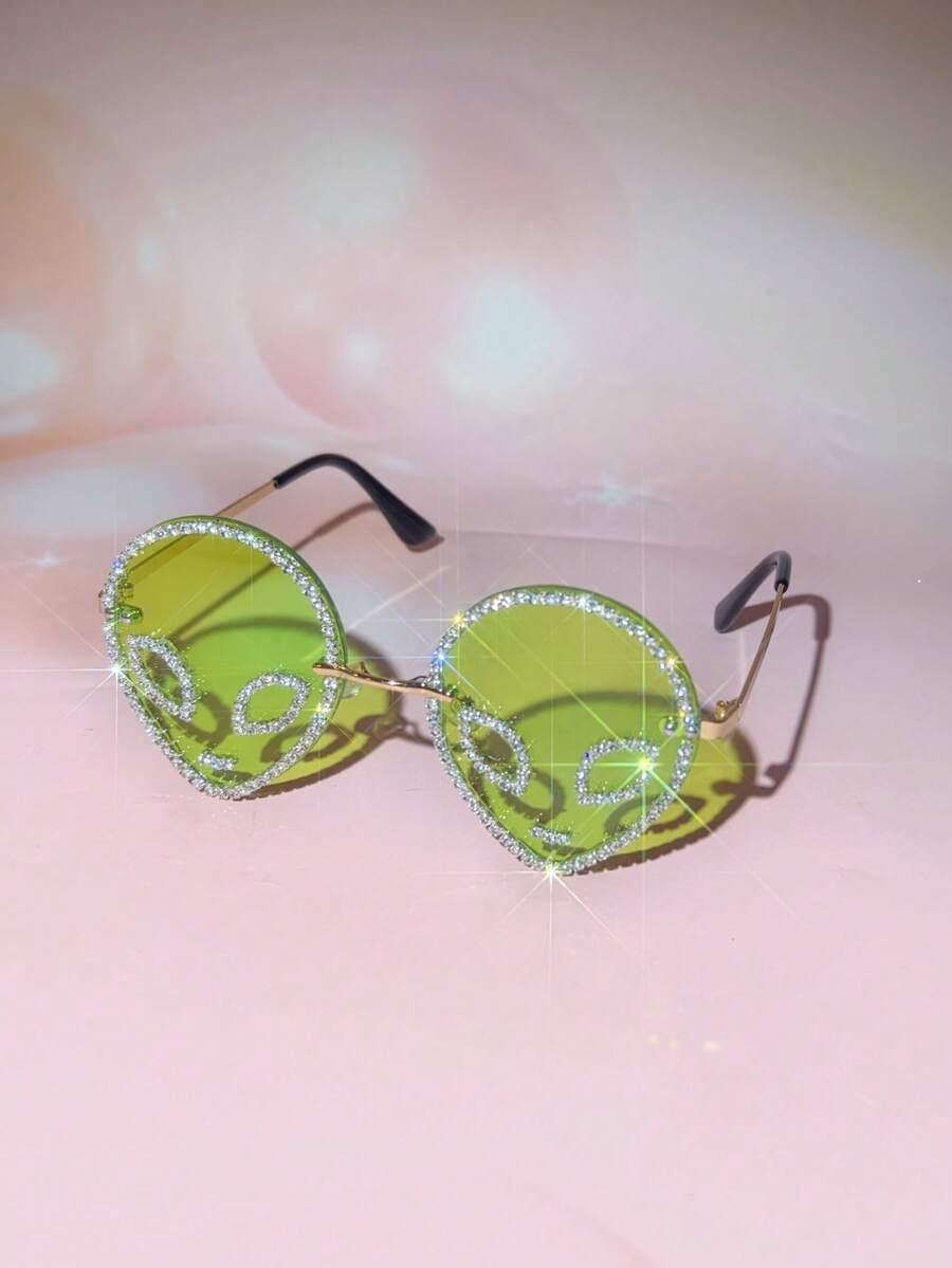 zielone okulary zdobienie