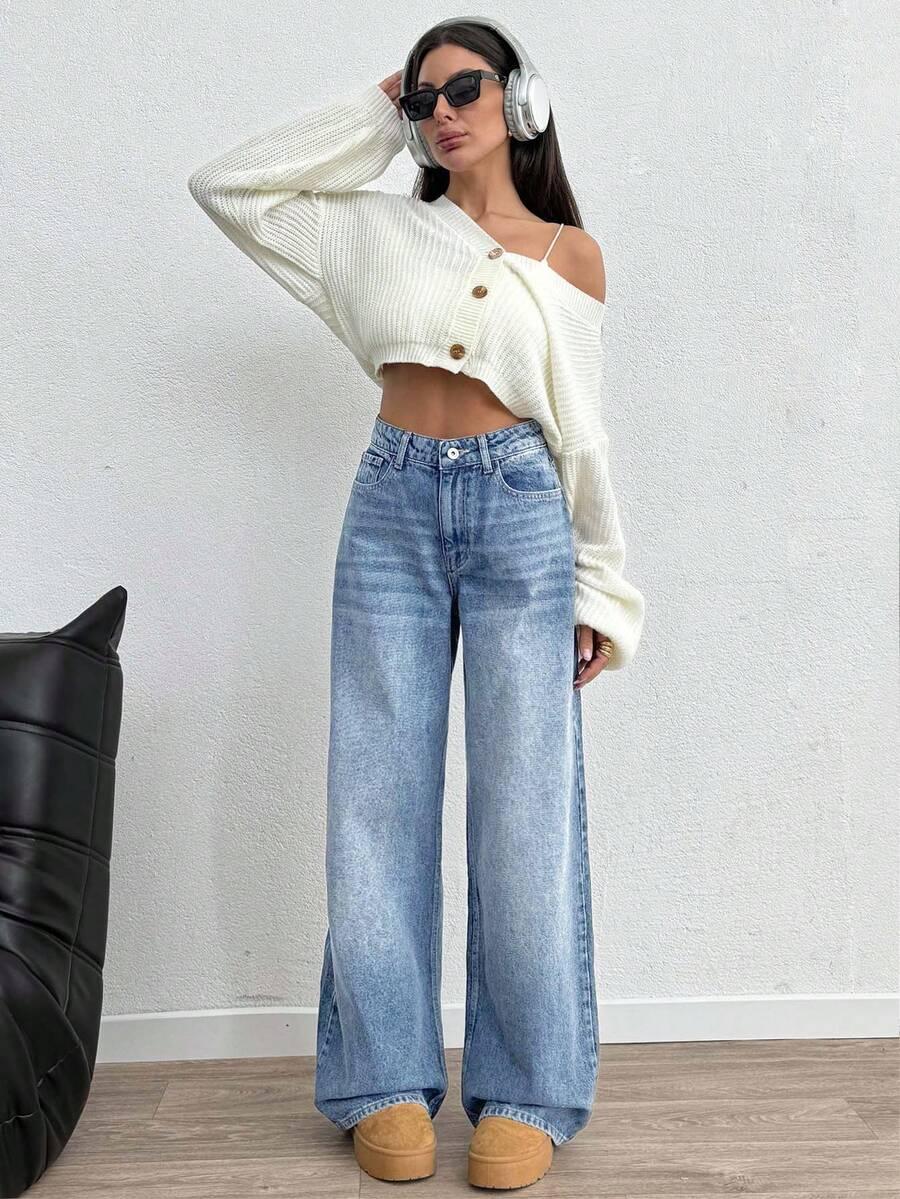 SPODNIE JEANS WYSOKI STAN