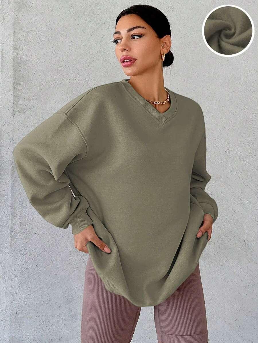 zielona bluza v-neck
