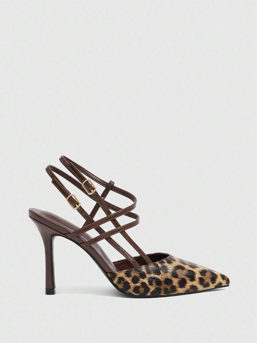 czółenka na szpilce animal print
