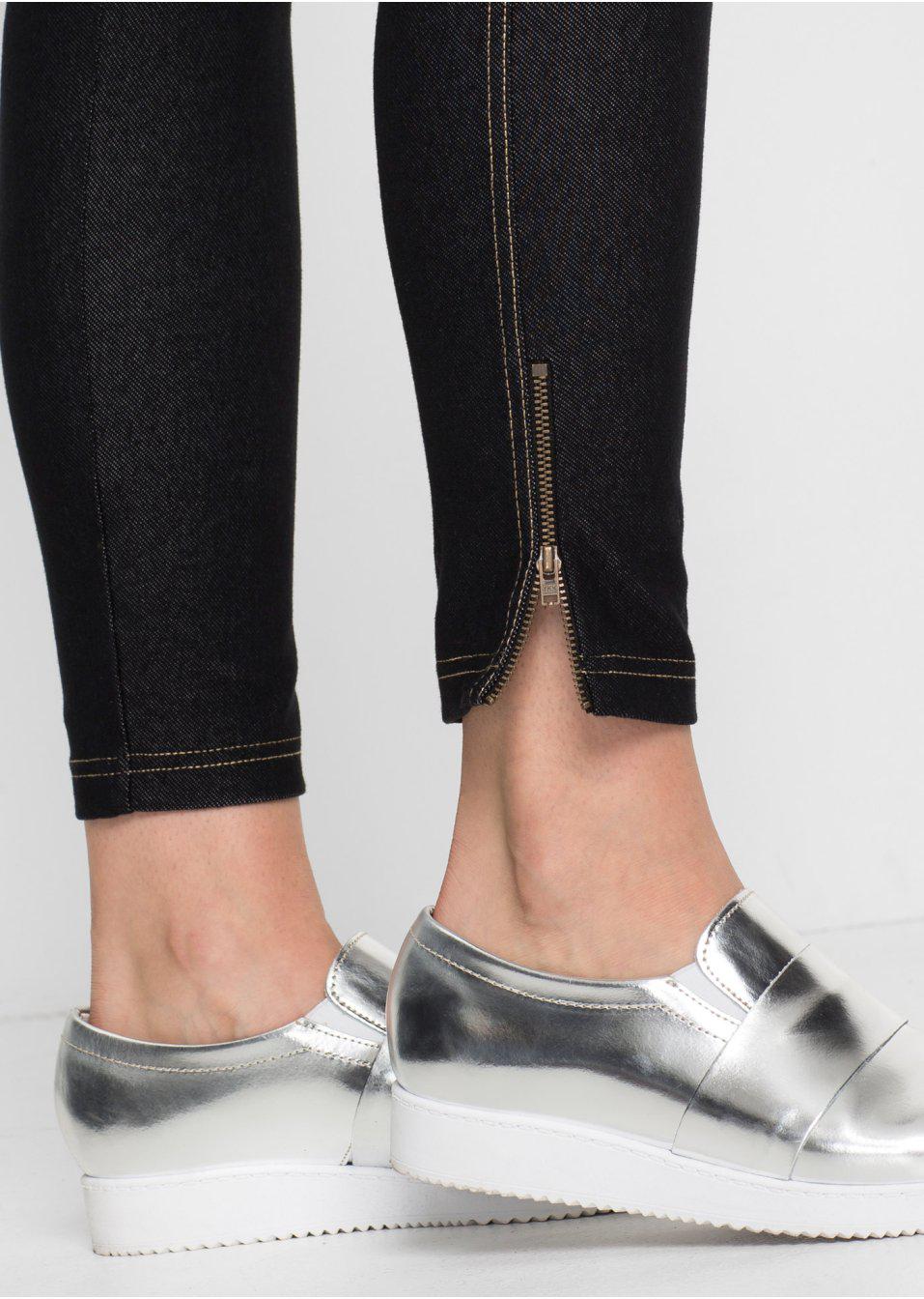 LEGGINSY ZIP IMITACJA DŻINSU