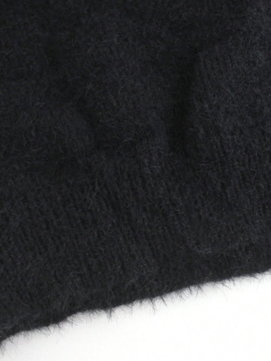 CZARNY SWETER KORONKA