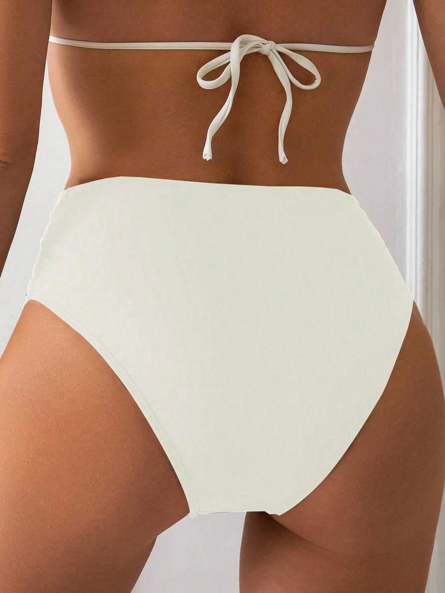 BIAŁY DÓŁ OD BIKINI WYCIĘCIE