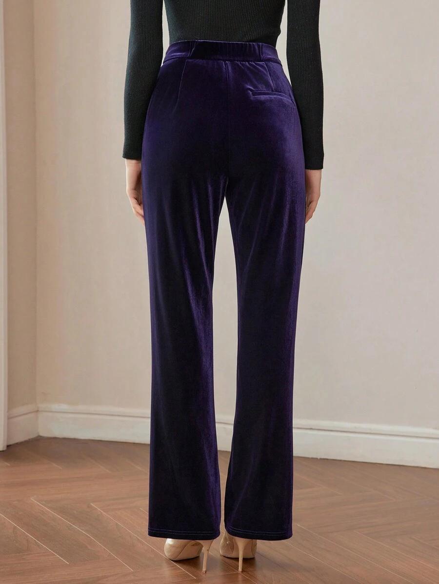 fioletowe eleganckie spodnie