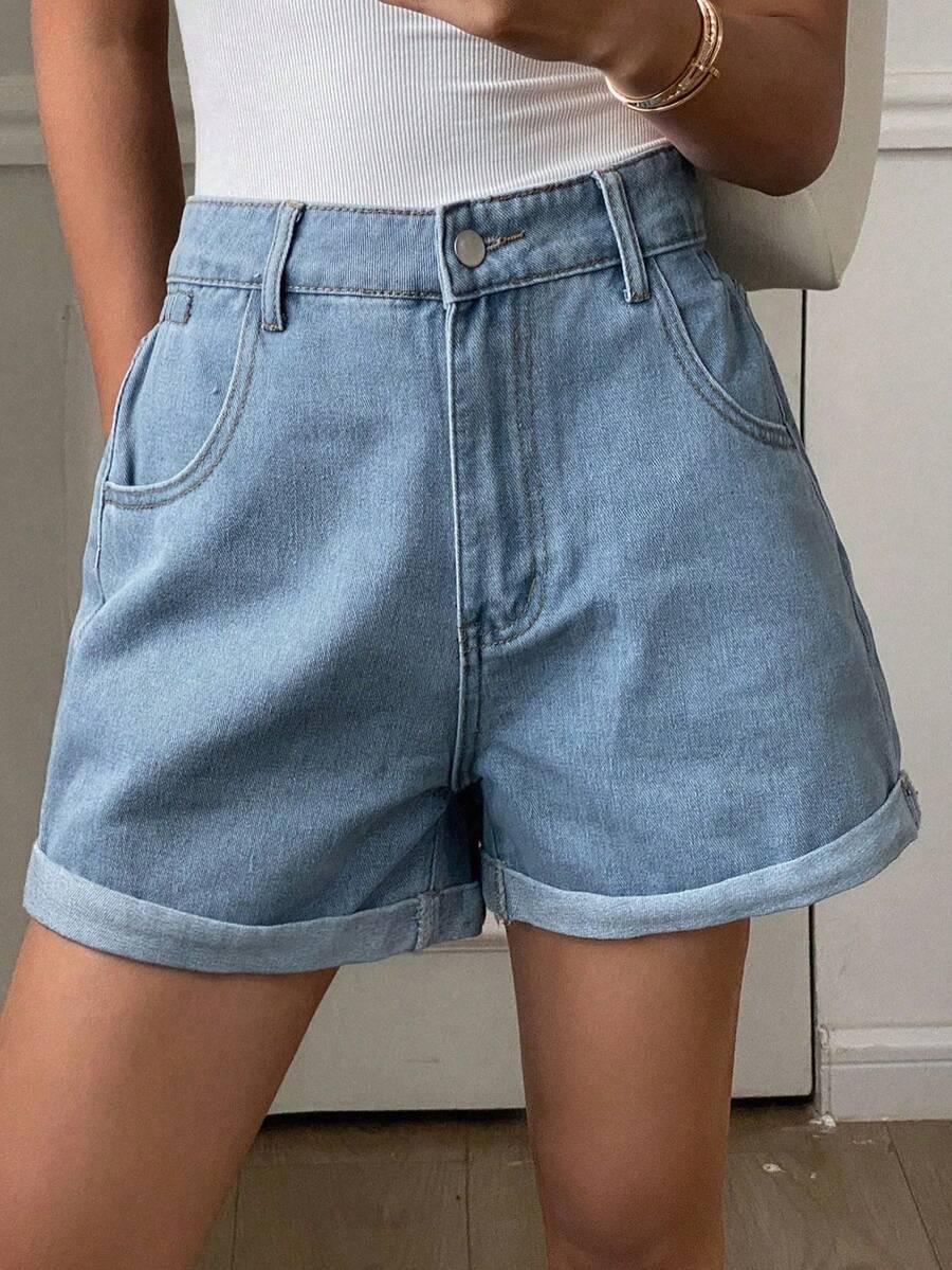spodenki jeans wysoki stan