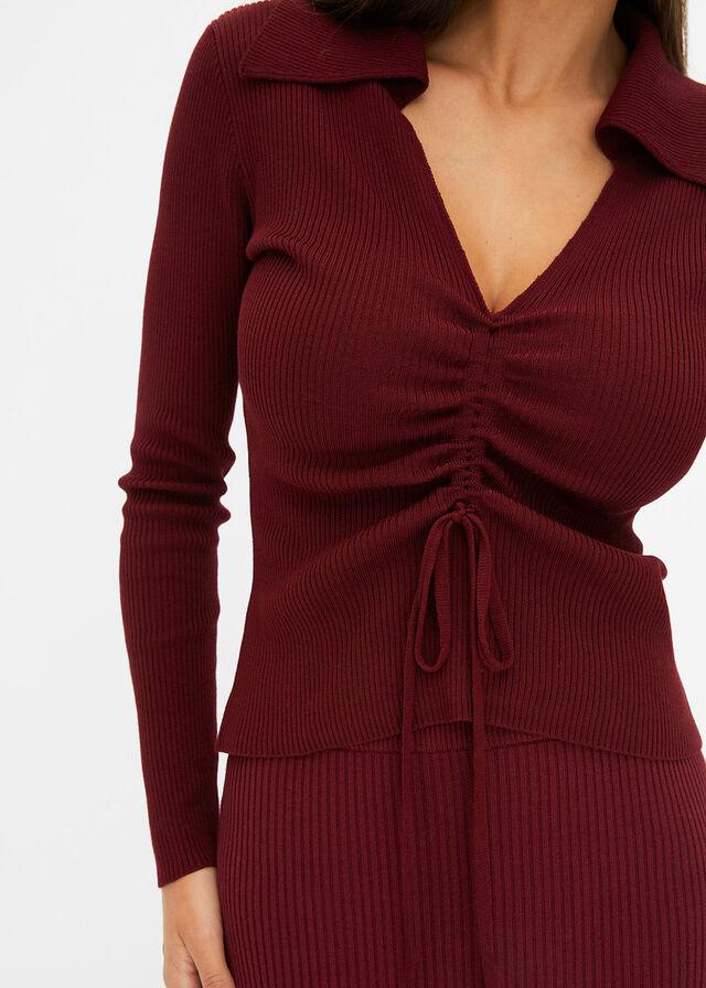 SWETER W PRĄŻEK Z MARSZCZENIEM