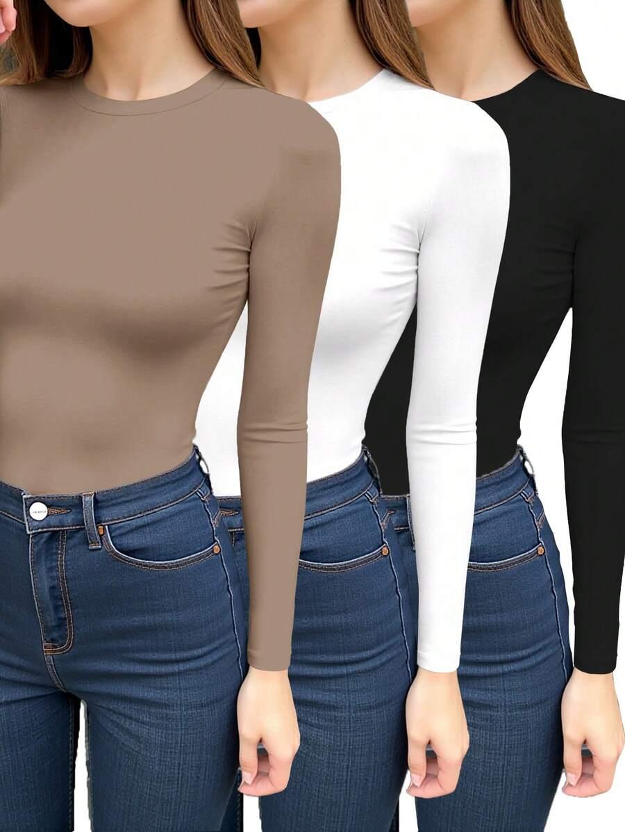 BLUZKA DŁUGI RĘKAW 3-PACK
