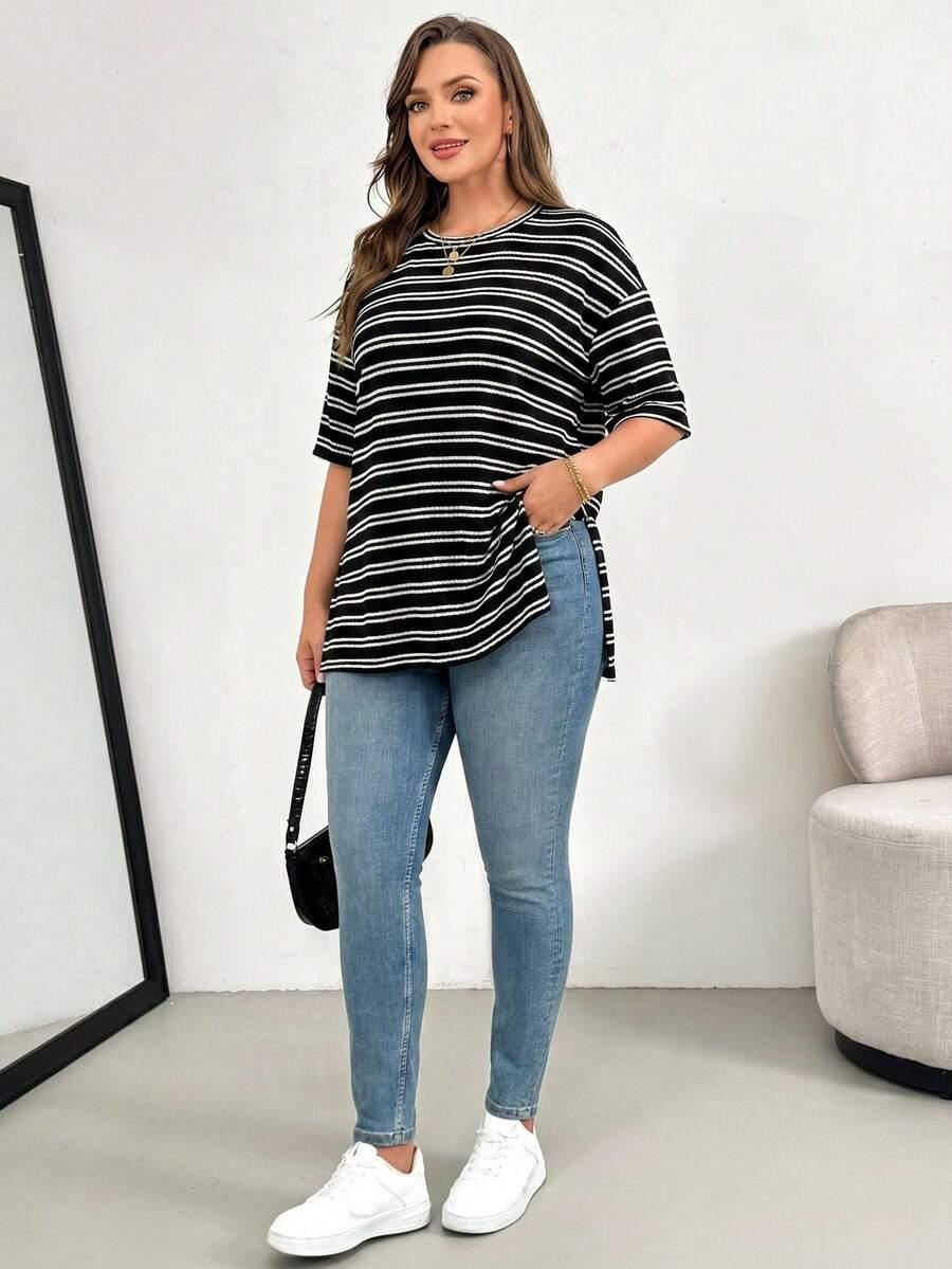 bluzka w paski oversize