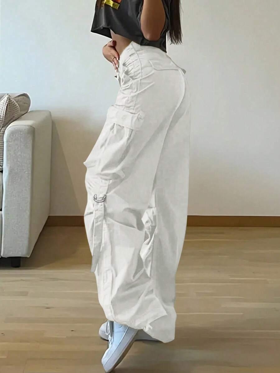 CIENKIE SPODNIE CARGO STYL Y2K