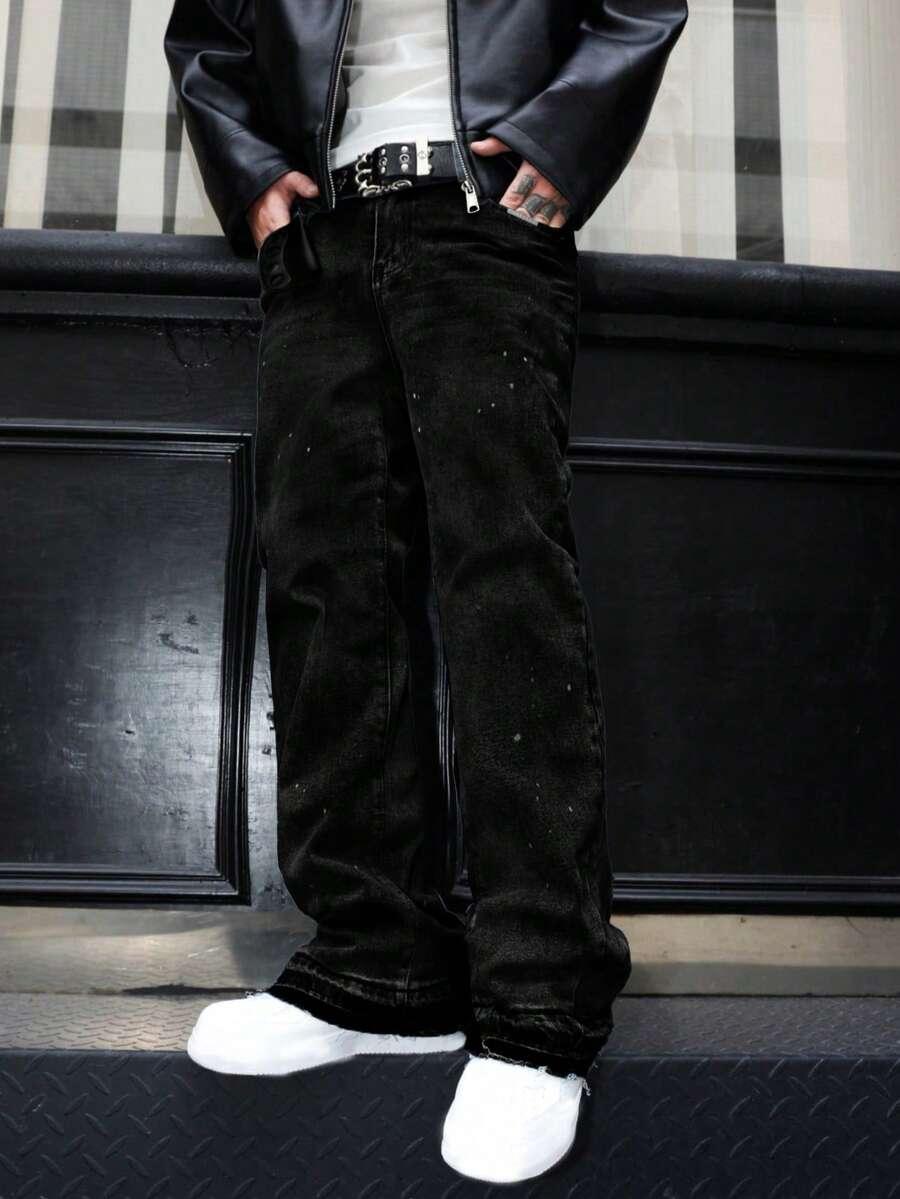 CZARNE SPODNIE JEANS