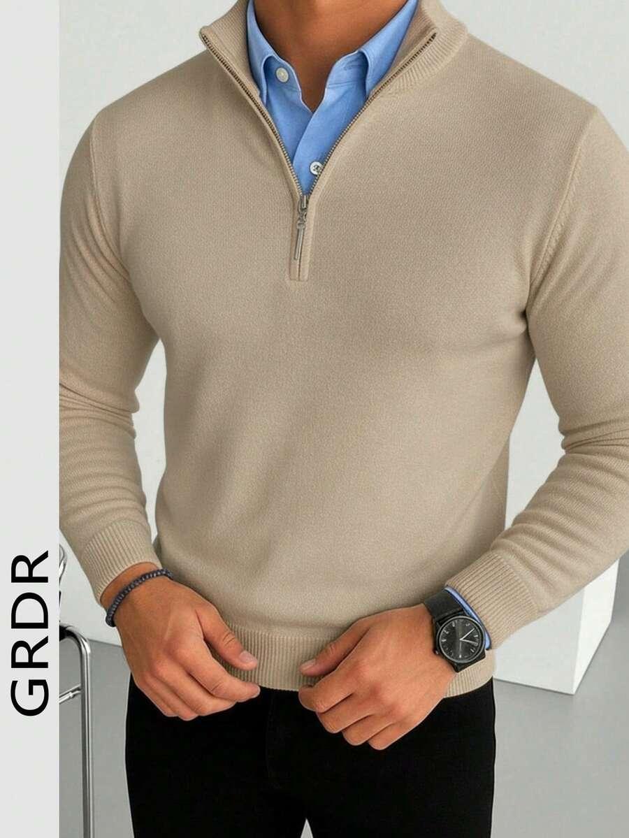 BEŻOWY SWETER STÓJKA