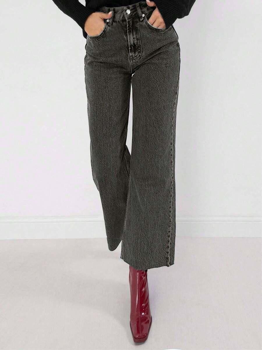 SZARE SPODNIE JEANS