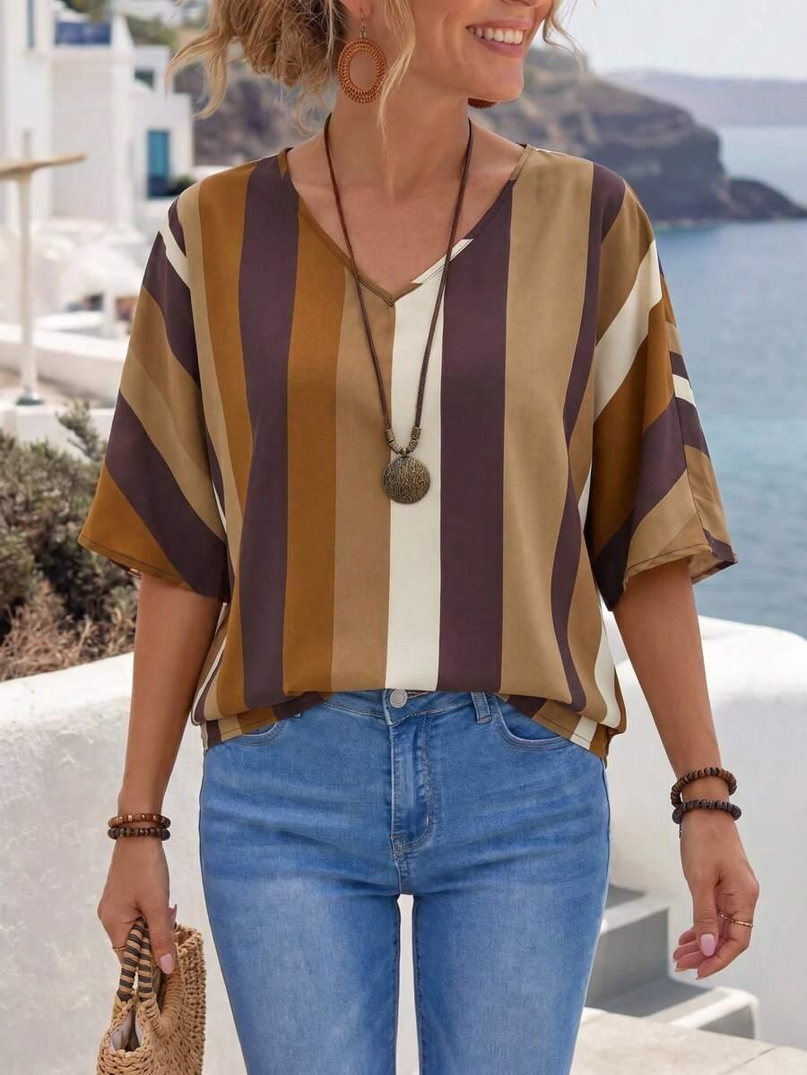 bluzka v neck