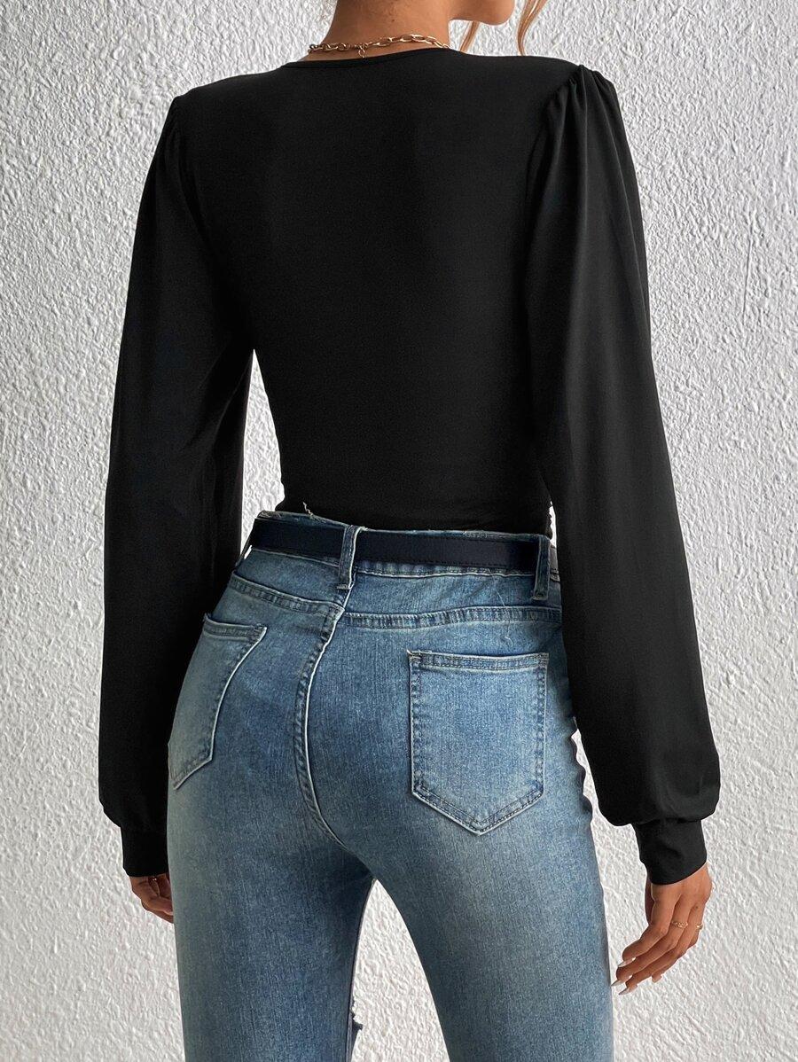CZARNE BODY DŁUGI RĘKAW