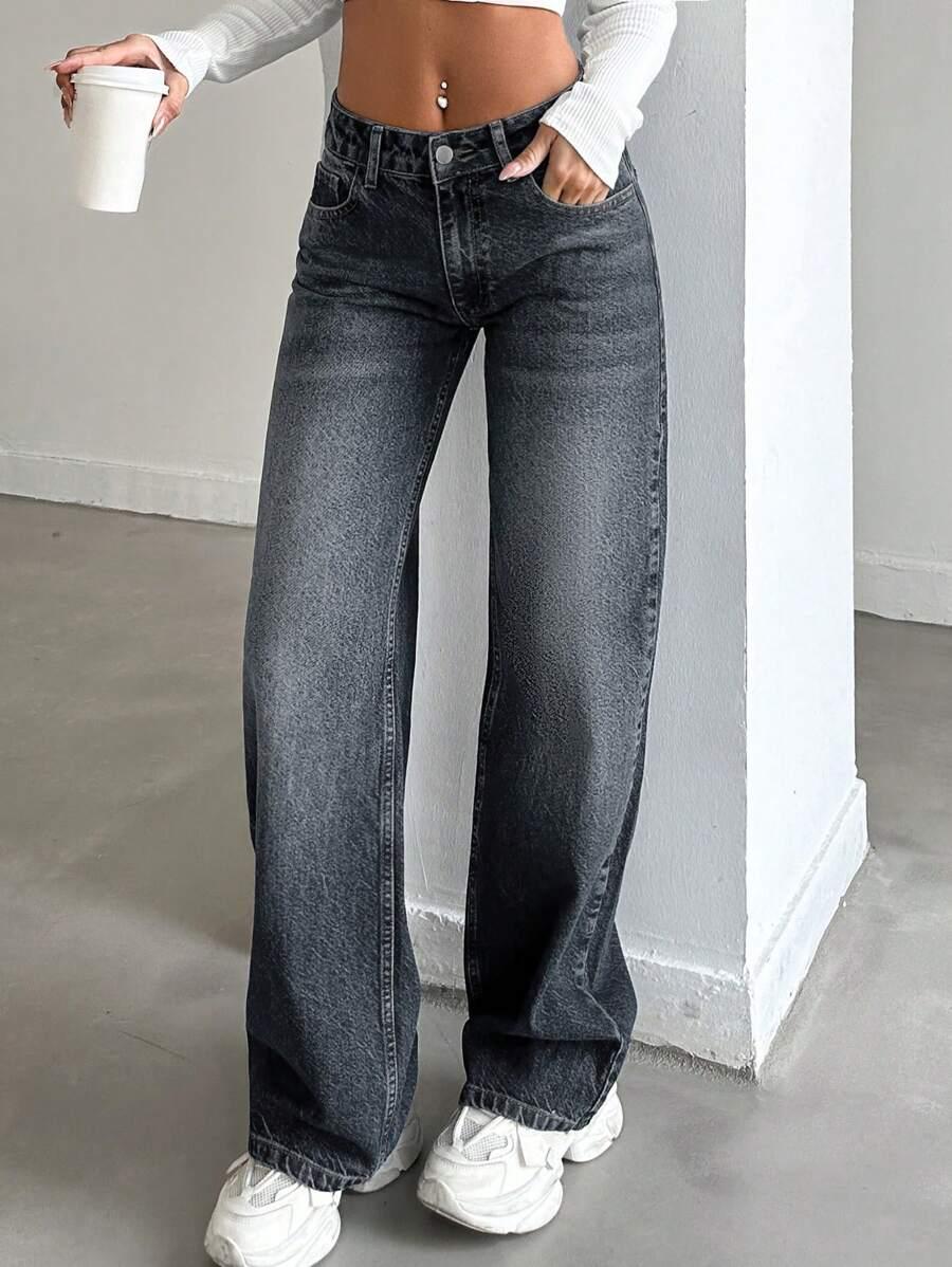 CZARNE SPODNIE JEANS