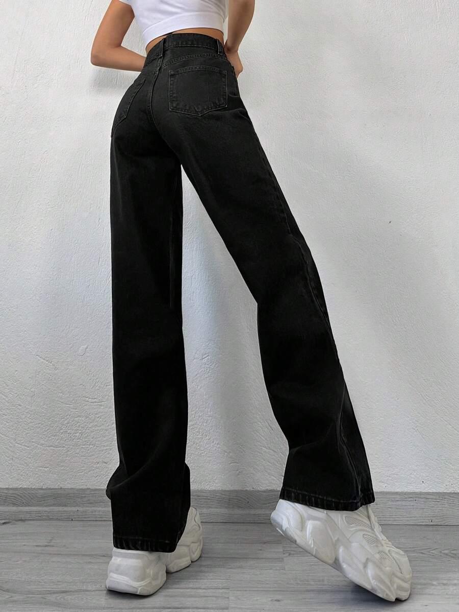 CZARNE SPODNIE JEANS 