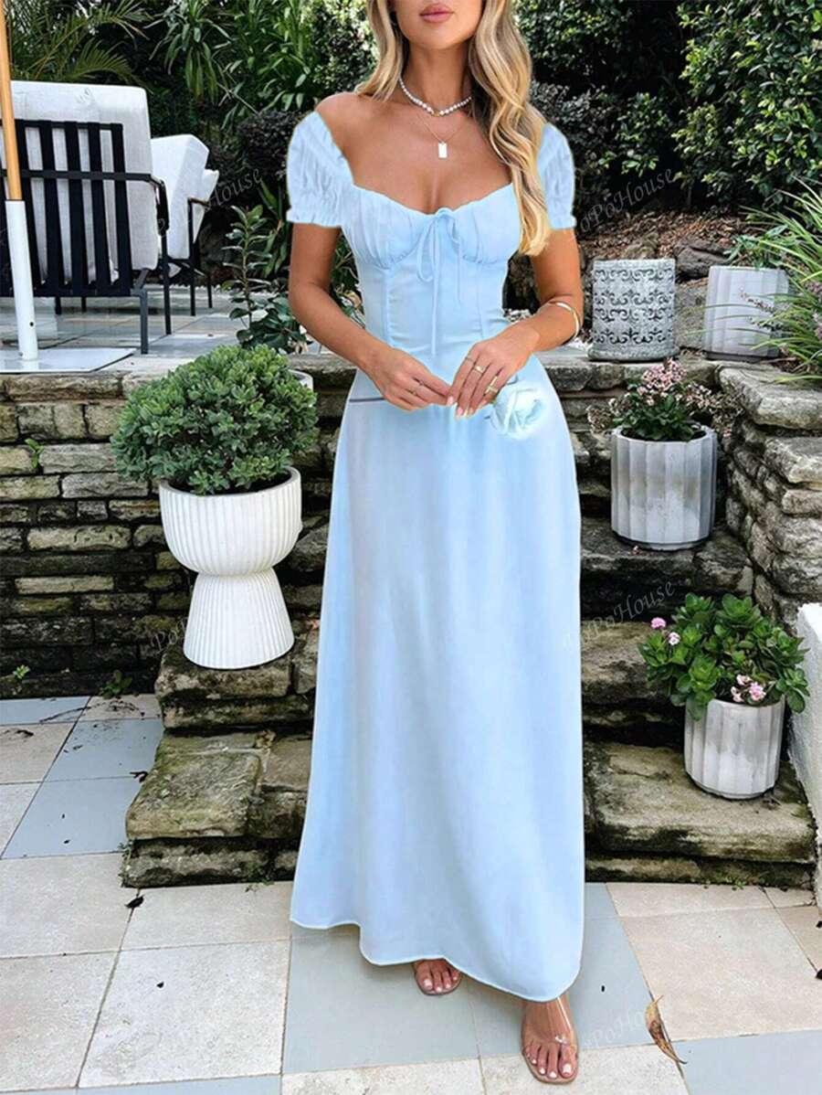 NIEBIESKA MAXI SUKIENKA 