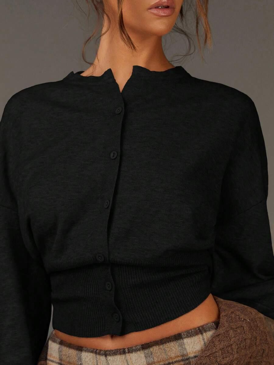 CZARNY SWETER KARDIGAN 