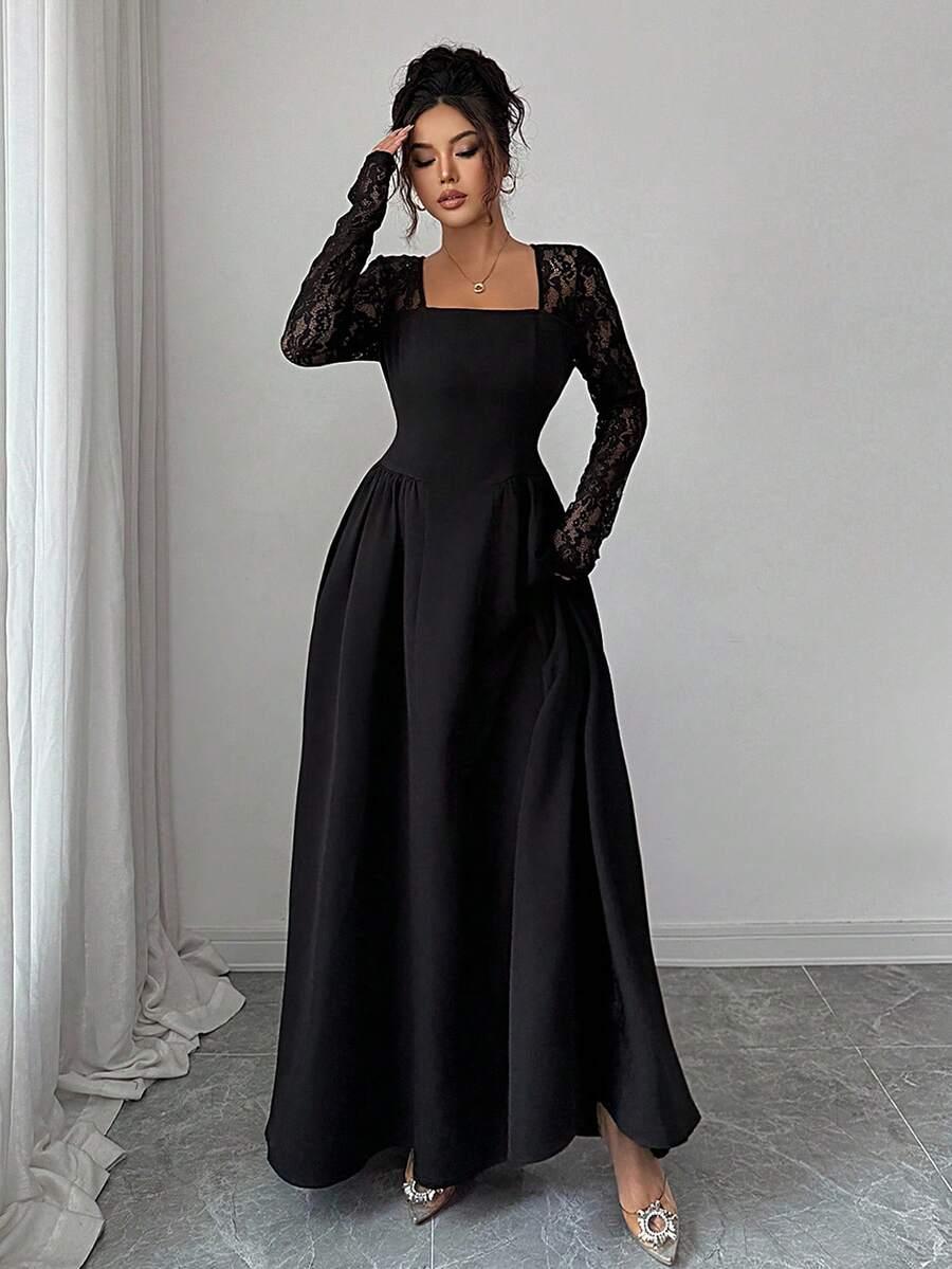 CZARNA MAXI SUKIENKA