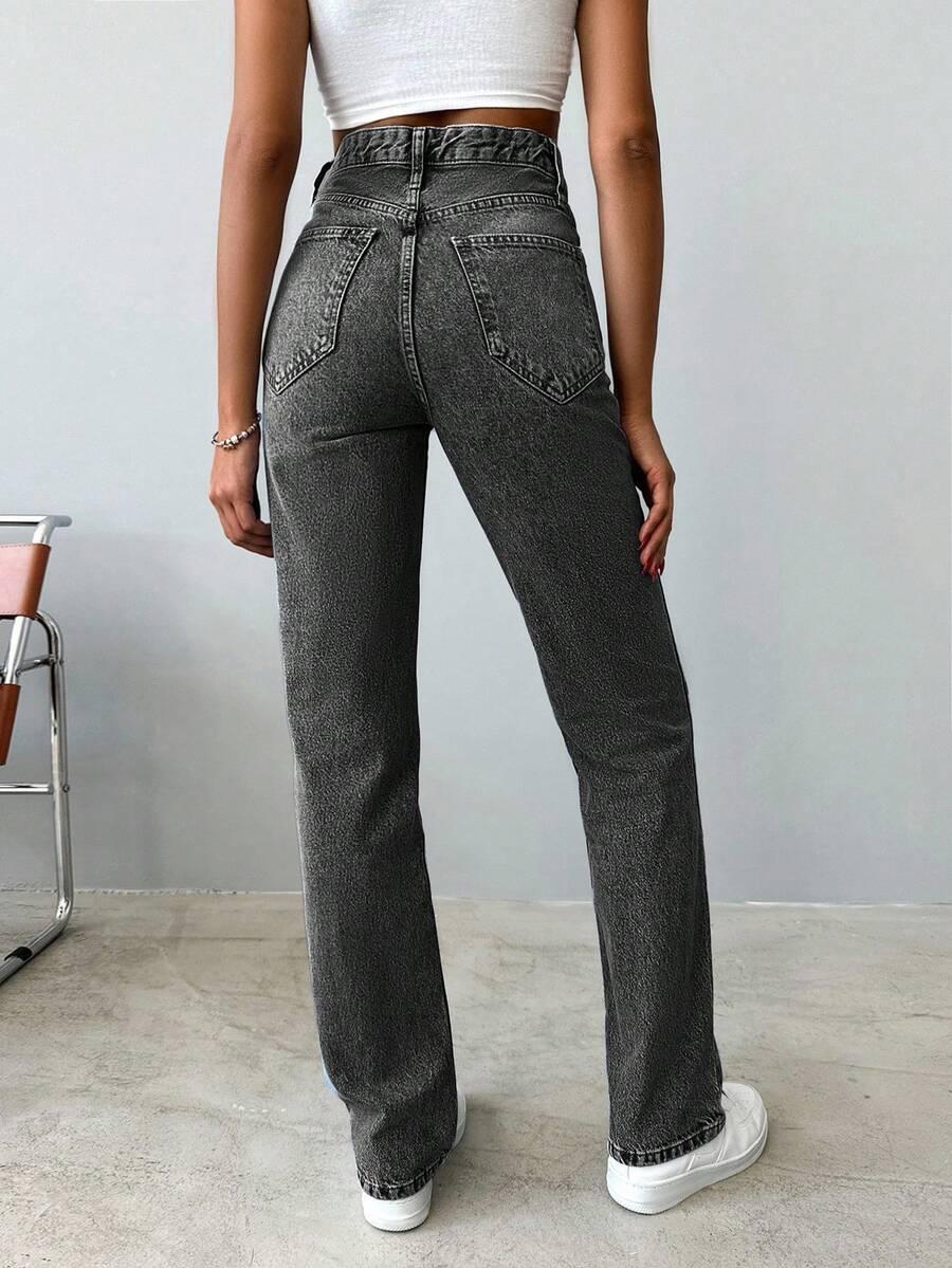 CZARNE SPODNIE JEANS 
