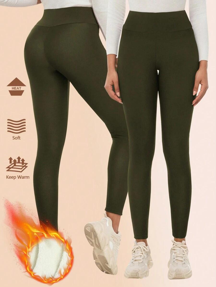 zielone OCIEPLANE LEGGINS