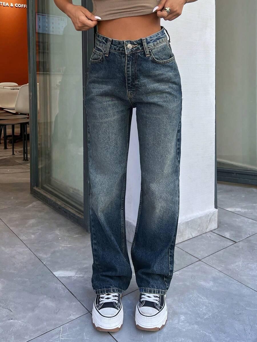 SPODNIE JEANS PROSTA NOGAWKA 
