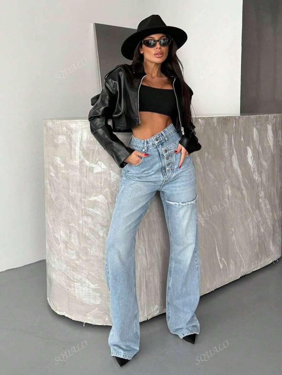 NIEBIESKIE SPODNIE JEANS