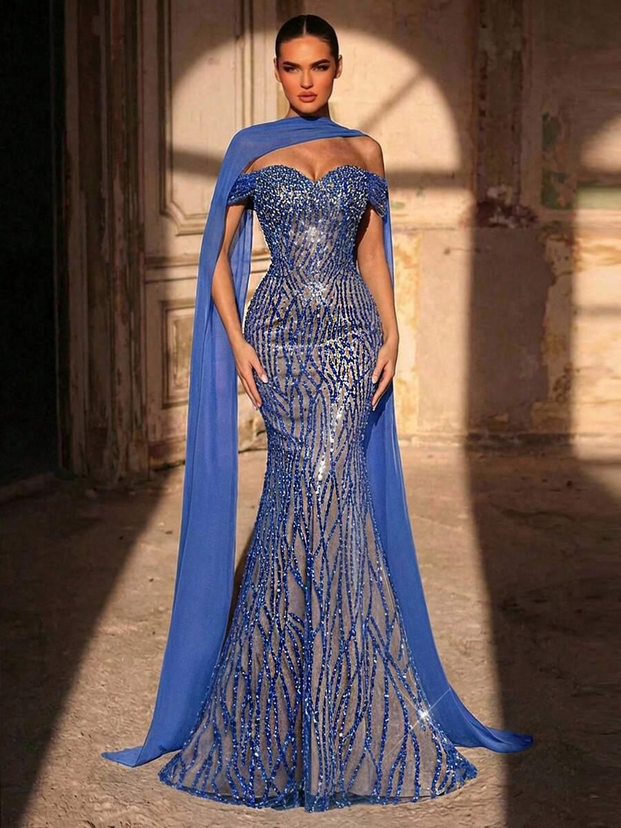 NIEBIESKA MAXI SUKIENKA