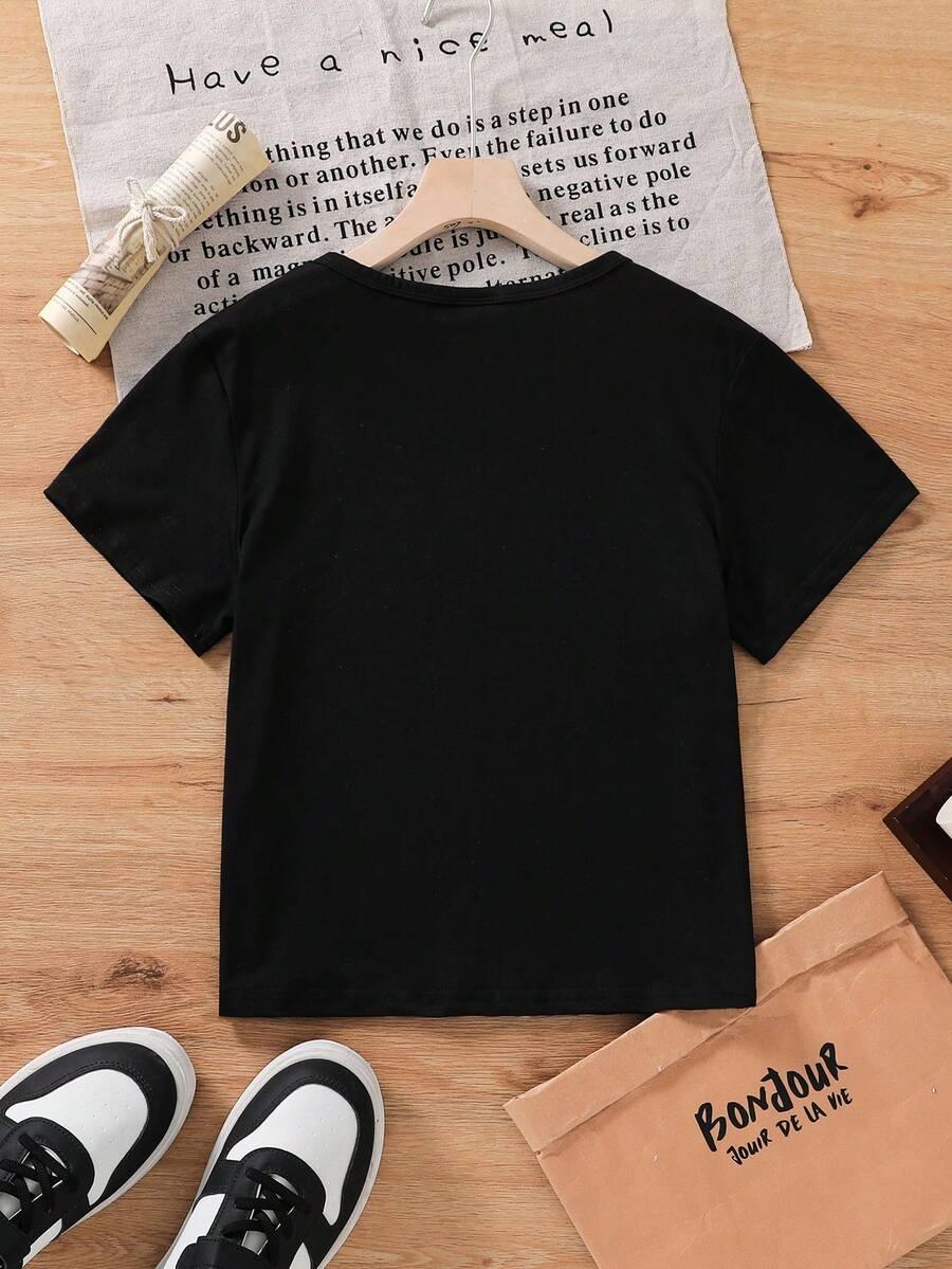 czarny t-shirt print