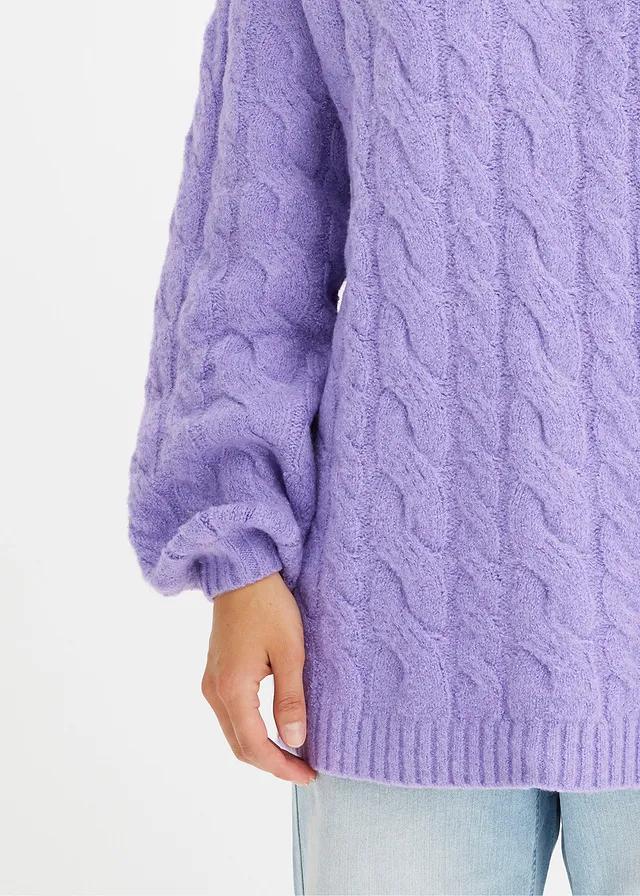 FIOLETOWY SWETER OVERSIZE 
