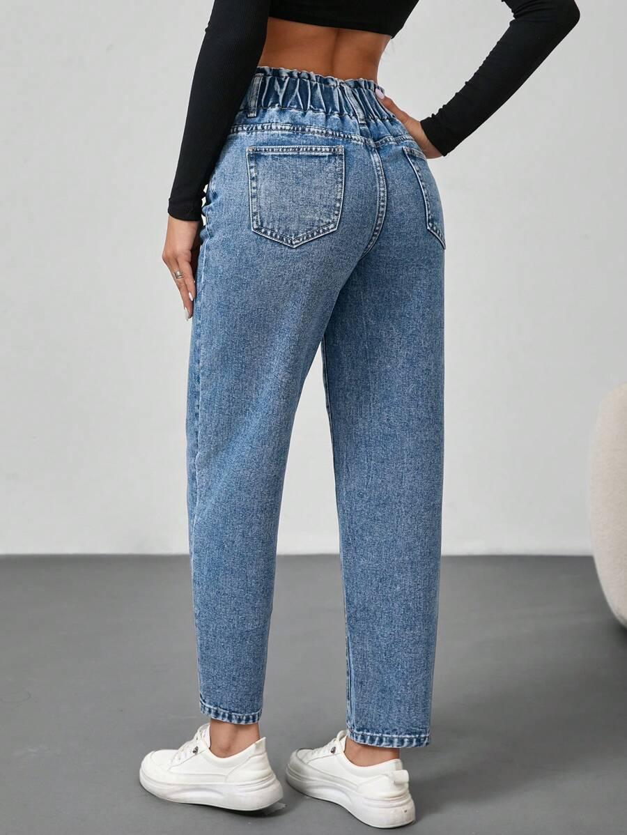 SPODNIE JEANS PAPERBAG