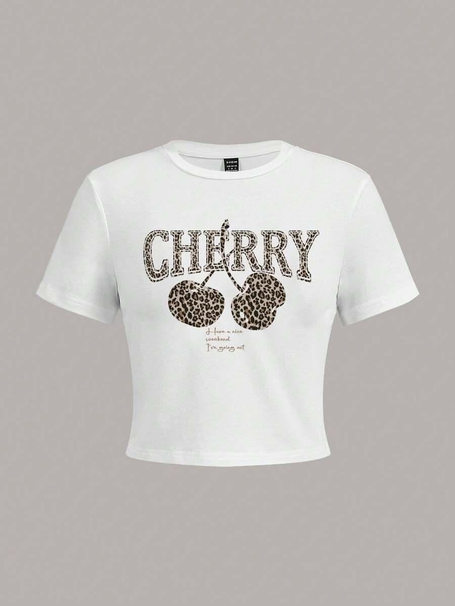 KREMOWY CROP TOP PRINT