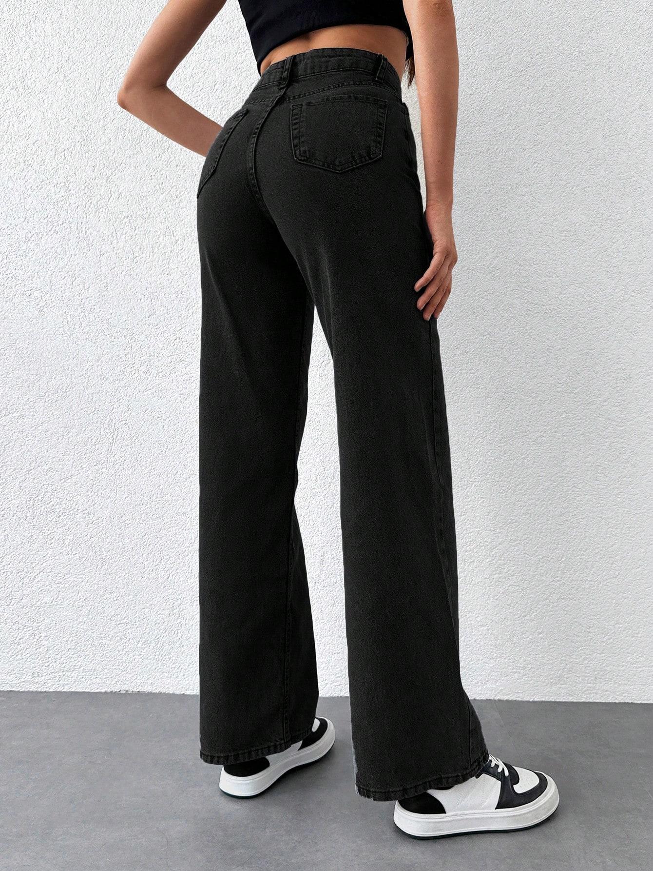 CZARNE SPODNIE JEANS