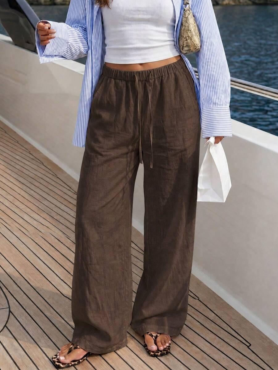 brązowe spodnie casual