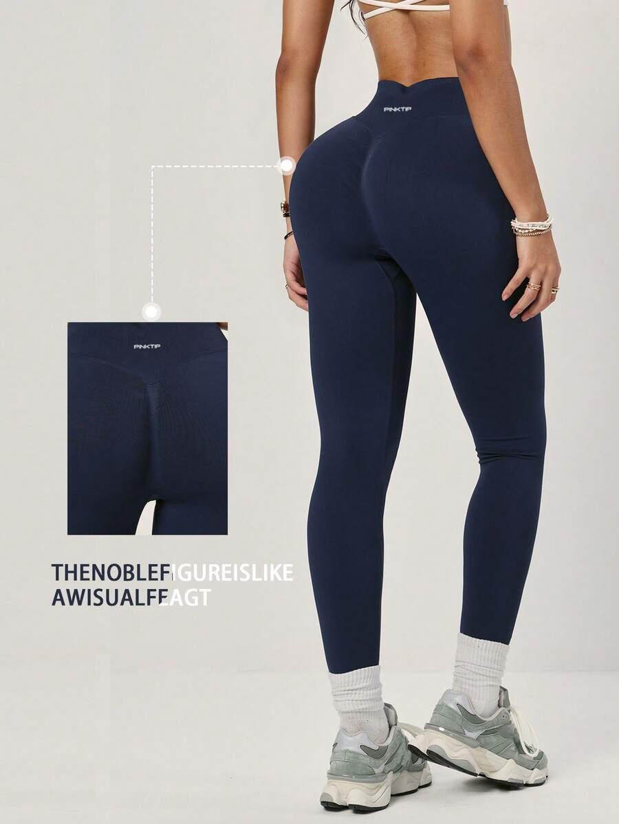 granatowe sportowe legginsy 