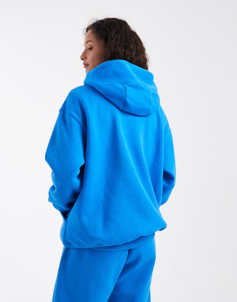 niebieska bluza z kapturem Phoenix  oversize logo kieszonka