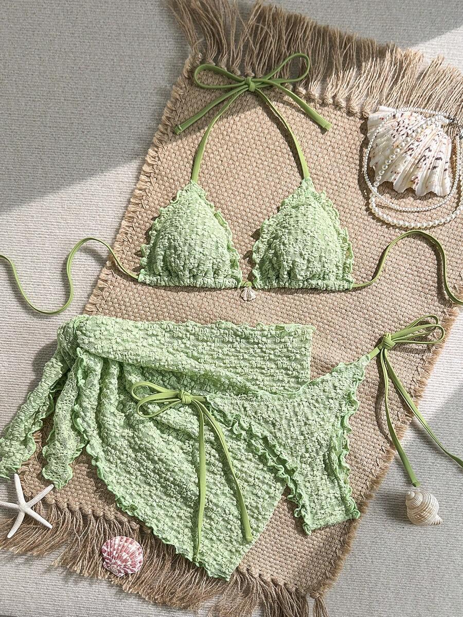 komplet strój kąpielowy sarong 