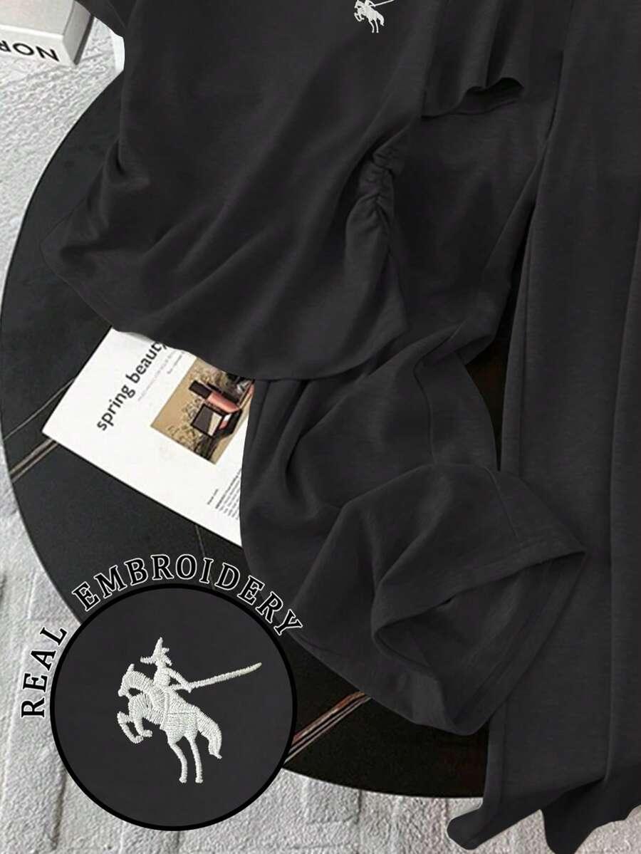 CZARNY KOMPLET T-SHIRT SPODNIE