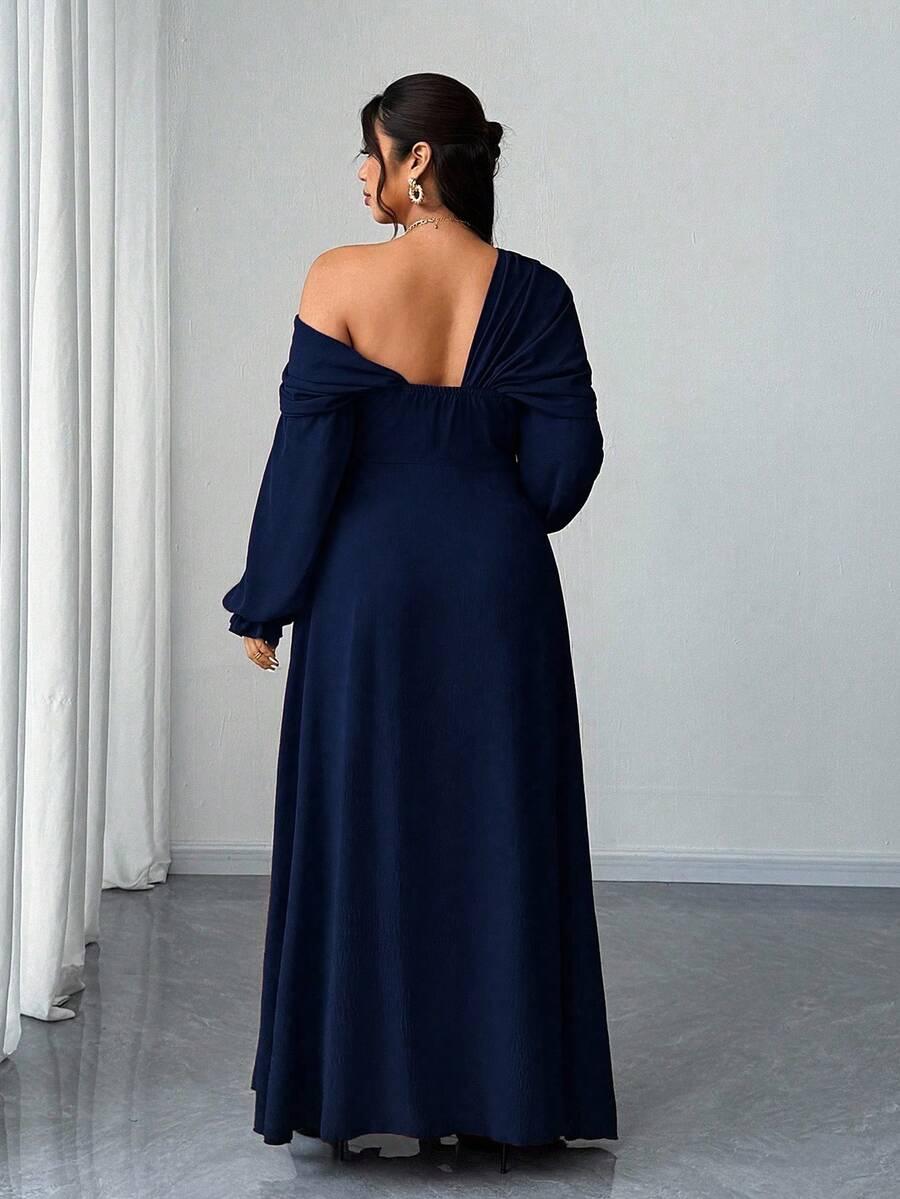 niebieska sukienka maxi