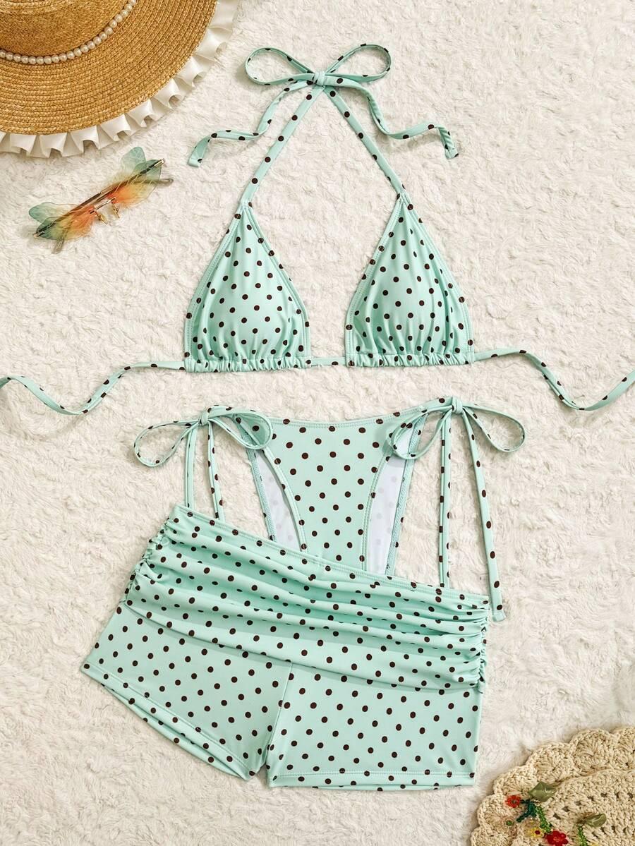 3-CZĘŚCIOWY STRÓJ KĄPIELOWY bikini szorty komplet